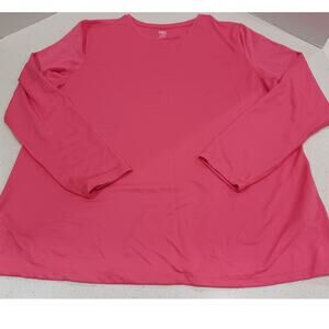 NEW Women's Long Sleeve ATHLETIC T-shirt Pink Size 20 XXL